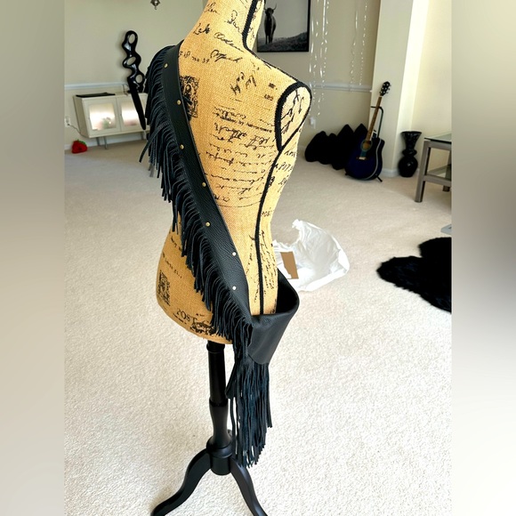 SOLD 😁 Brand New Handmade Genuine Leather Super Fringed Crossbody Purse Lg - Picture 9 of 12